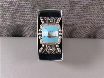 New-Montana Silversmiths Antique Turquoise Stone Cuff Bracelet
