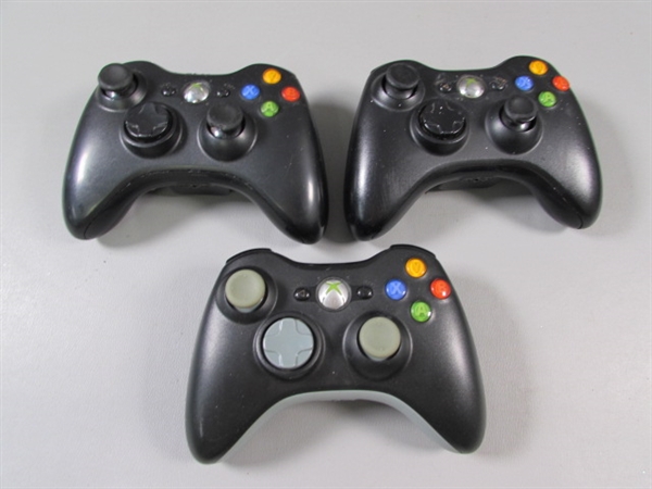 2 - XBOX 360 CONSOLES, CONTROLLERS, HARD DRIVE & GAMES