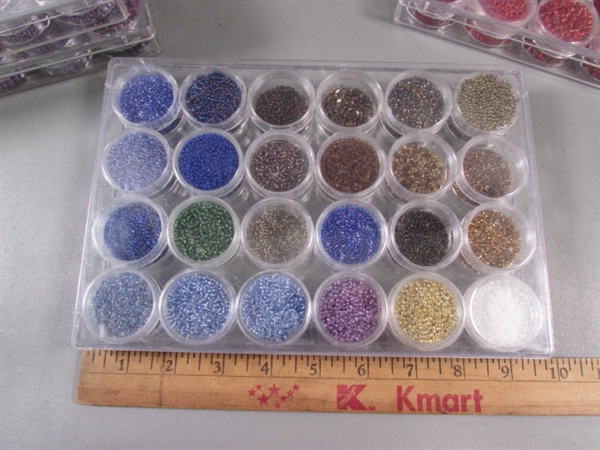 LARGE ASSORTMENT OF SEED BEADS & GLASS BEADS