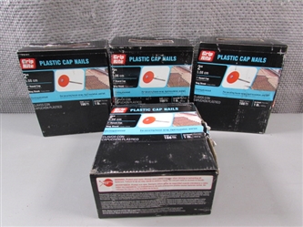 4 BOXES "GRIP RITE" PLASTIC CAP NAILS