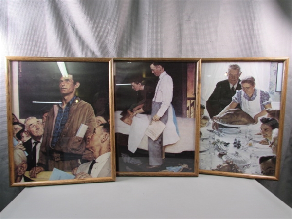 TRIO OF NORMAN ROCKWELL FRAMED PRINTS