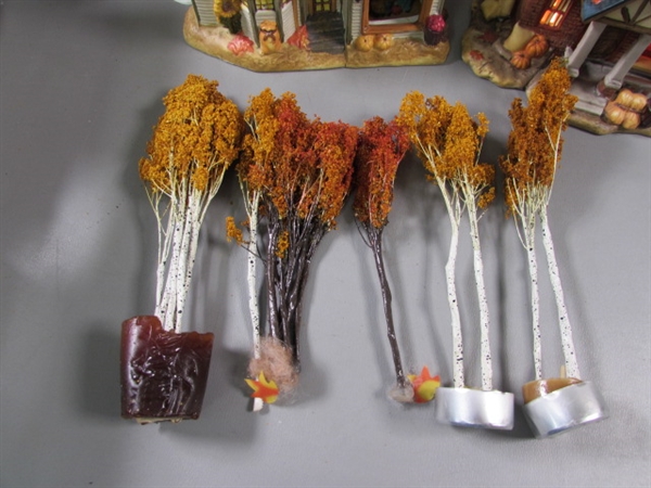 DEPT 56 TREES & UNBRANDED LIGHTED FALL HOUSES