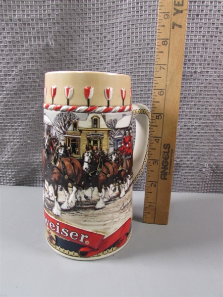 VTG Budweiser Pewter Clydesdale & Stein, Olympia Stein and Planter