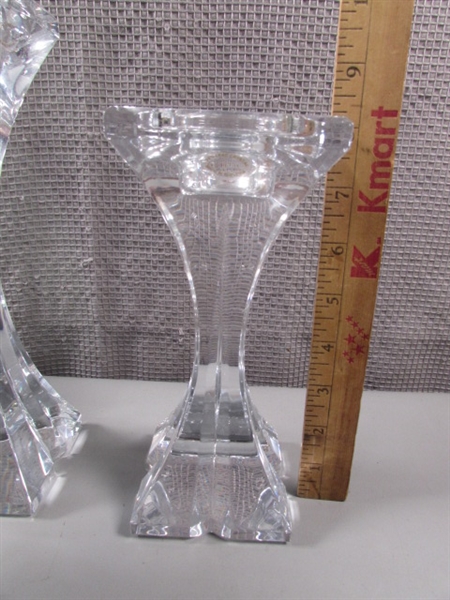 3 - 24% LEAD CRYSTAL CANDLE HOLDERS