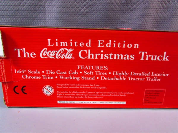 LIMITED EDITION COCA-COLA DIECAST 1:64TH SCALE CHRISTMAS TRUCK