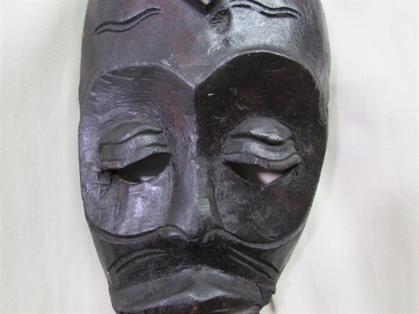 HAND CARVED WOOD AFRICAN MASK