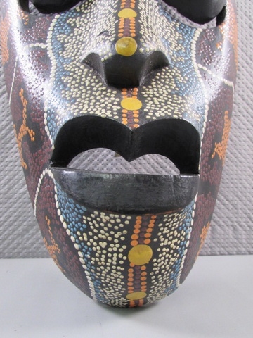 HAND CARVED & PAINTED WOODEN AFRICAN MASK