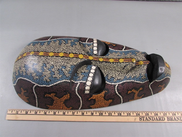 HAND CARVED & PAINTED WOODEN AFRICAN MASK