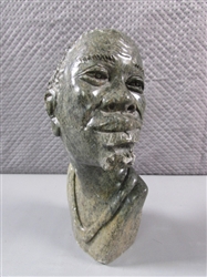 STONE CARVED AFRICAN BUST