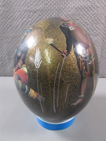 AFRICAN DECORATED OSTRICH EGG