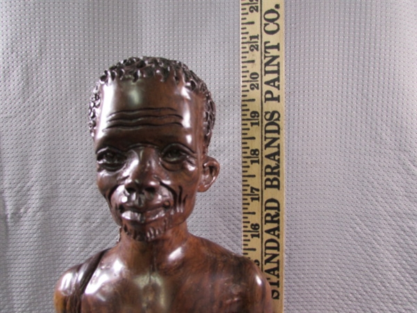 21 TALL CARVED WOODEN AFRICAN STATUE