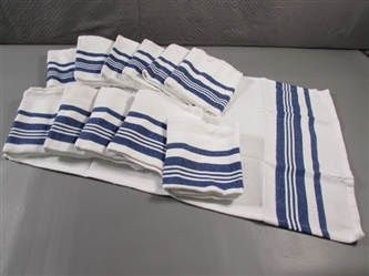 BLUE/WHITE DISH TOWELS - 12 PIECES