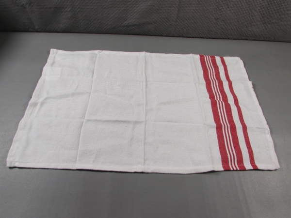 RED/WHITE DISH TOWELS - 12 PIECES