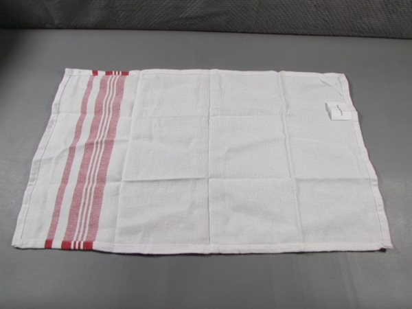 RED/WHITE DISH TOWELS - 12 PIECES
