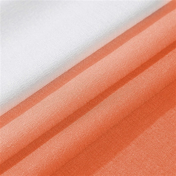 MELODIEUX 52 X 96 ORANGE WHITE OMBRE SEMI SHEER ROD POCKET CURTAINS (PAIR)