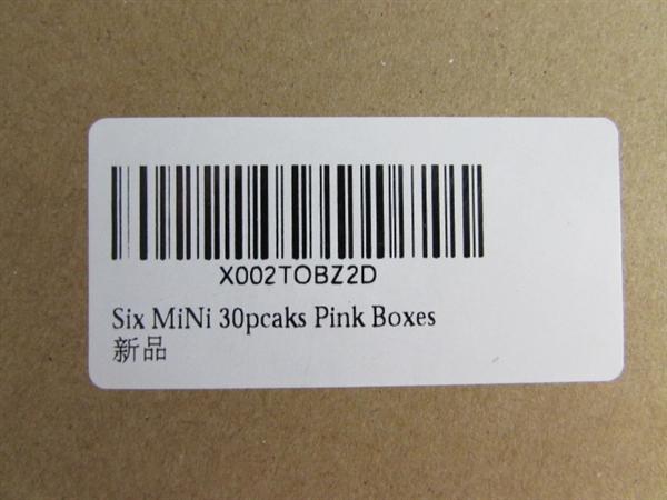 PINK MINI CUPCAKE BOXES - HOLDS 6 CUPCAKES - 30 CT