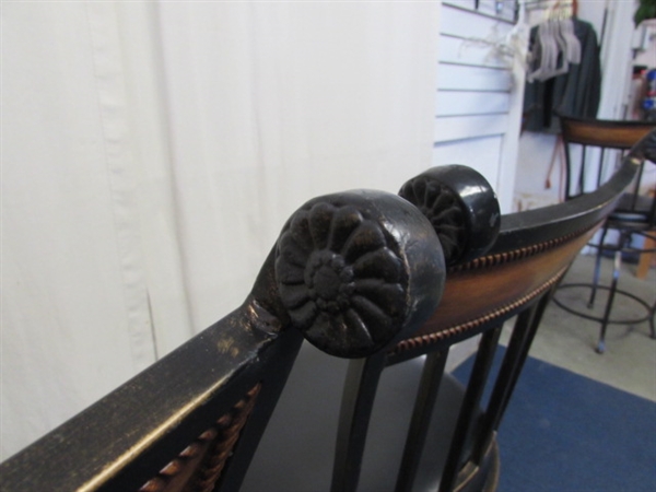 PAIR OF METAL W/UPHOLSTERED SEAT BAR STOOLS