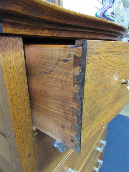 ANTIQUE OAK HIGHBOY DRESSER