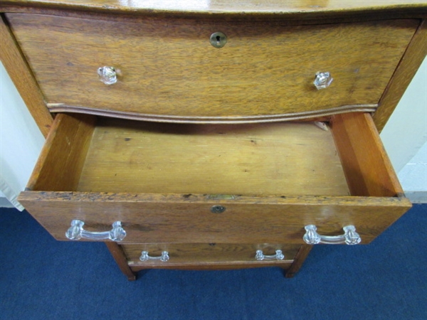 ANTIQUE OAK HIGHBOY DRESSER