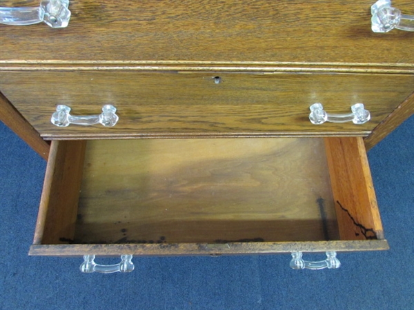 ANTIQUE OAK HIGHBOY DRESSER