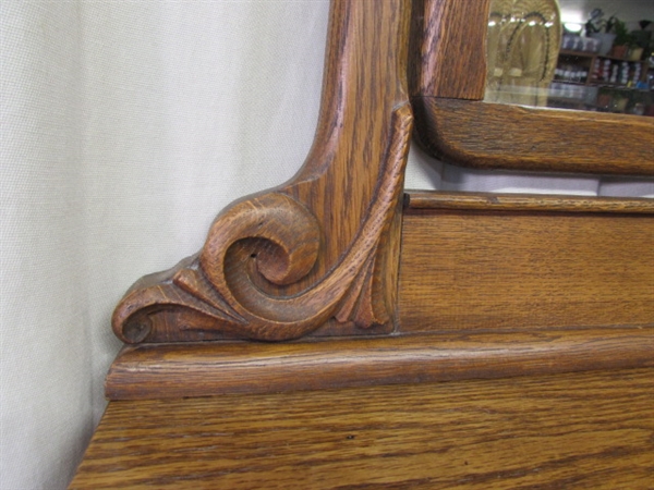 ANTIQUE OAK HIGHBOY DRESSER