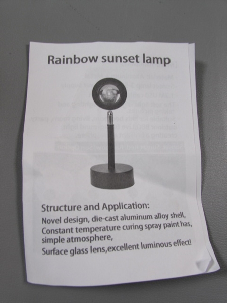 SUNSET PROJECTION LAMP/SUNSET RED