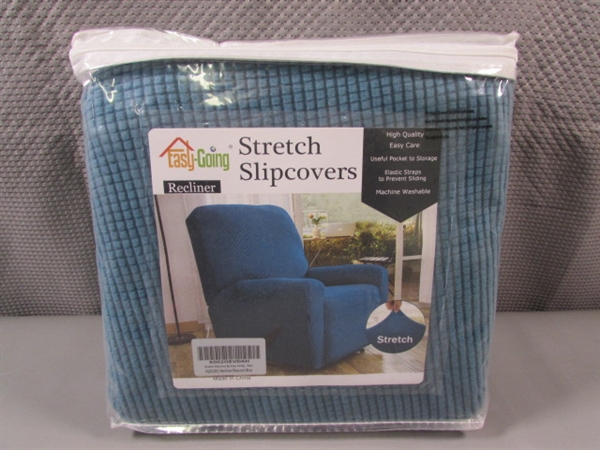 EASYGOING TEAL STRETCH SLIPCOVER - RECLINER
