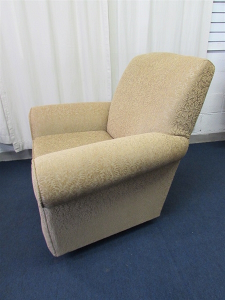 BEIGE UPHOLSTERED ROCKING CHAIR