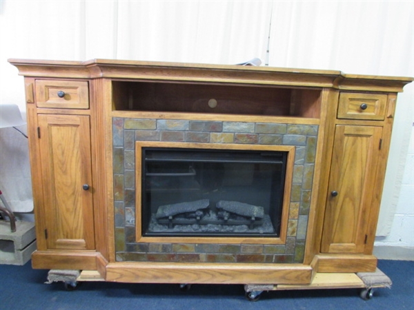 ELECTRIC FIREPLACE WITH CABINET
