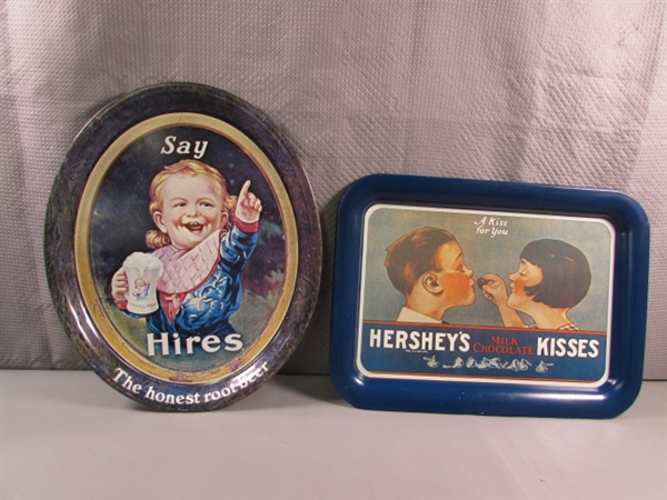 HIRES & HERSHEYS ADVERTISING TIN TRAYS