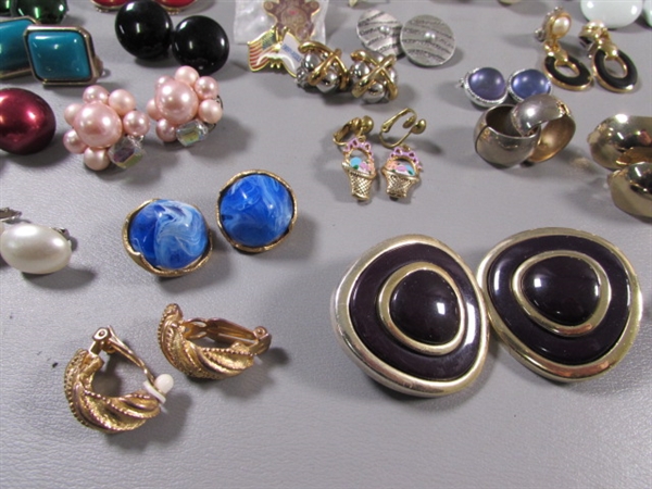 LARGE ASSORTMENT OF CLIP-ON EARRINGS