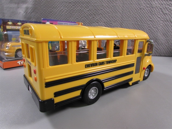 2 NIP CHEVRON CARS & SCHOOL BUS