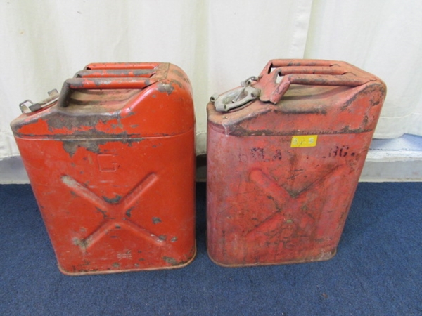 PAIR OF RED JERRY CANS - 5-GALLON