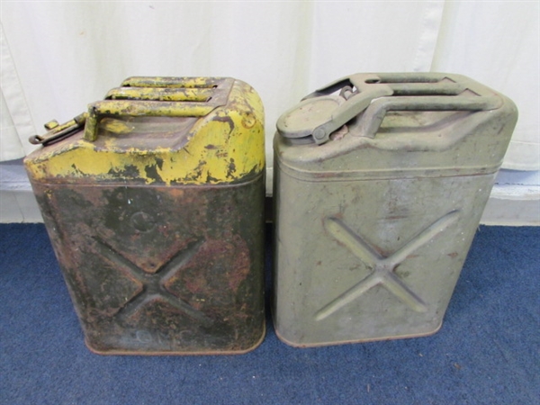 PAIR OF GREEN JERRY CANS - 5-GALLON