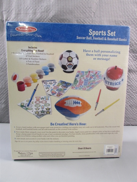 NEW - MELISSA & DOUG PAINT YOUR OWN SPORTS BALL KIT FOR KIDS