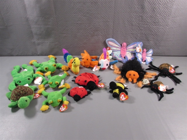 TY BEANIE BABIES - FROGS, FISH & BUGS