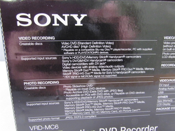 SONY DVDIRECT MULTI-FUNCTION DVD RECORDER