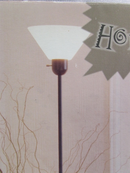 NEW FLOOR LAMP & HAMMERED ALUMINUM SHELF