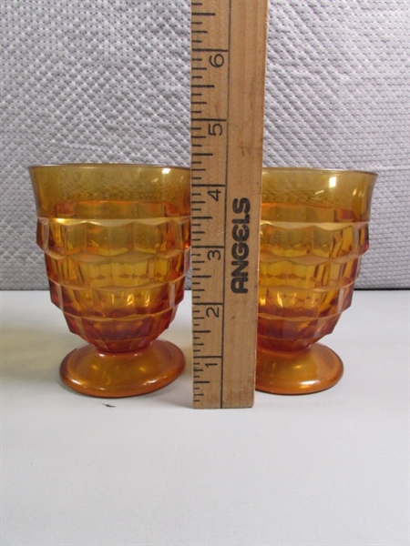 VINTAGE AMBER GLASS DISHES