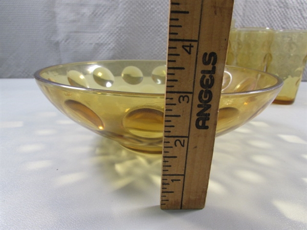 VINTAGE AMBER GLASS DISHES