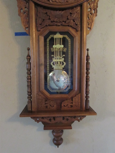 LARGE ORNATE REGULATOR WALL CLOCK