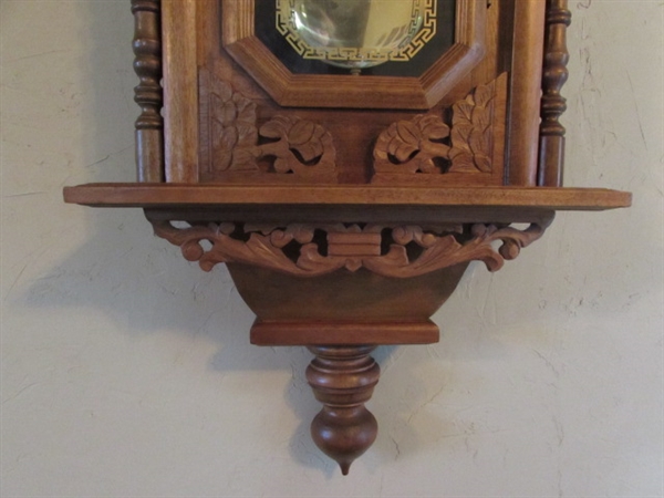 LARGE ORNATE REGULATOR WALL CLOCK