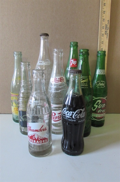 ASSORTED VINTAGE SODA BOTTLES