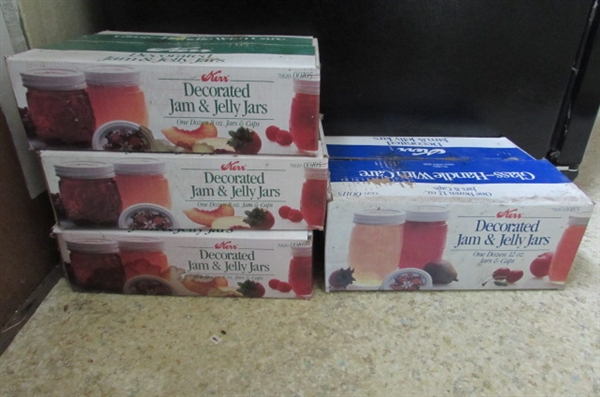 4 NEW BOXES OF JAM/JELLY CANNING JARS