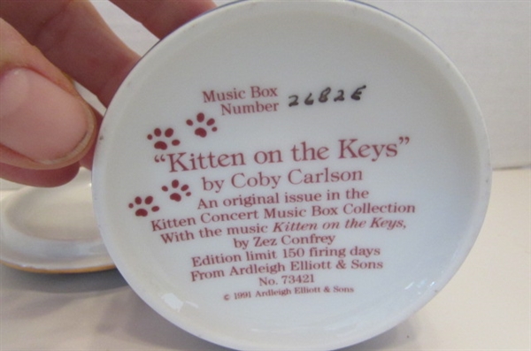 KITTEN ON THE KEYS MUSIC BOX AND ASSORTED FIGURINES