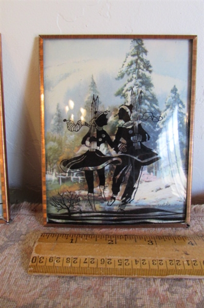 VINTAGE TRAYS AND WINTER ART