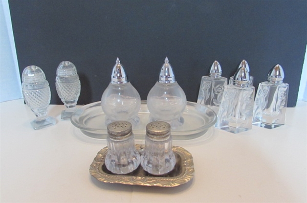 VINTAGE GLASS SALT AND PEPPER COLLECTION