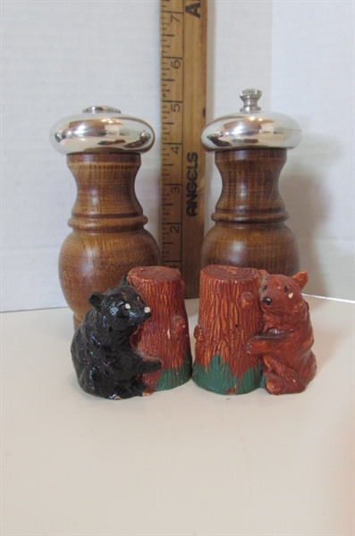 WOODSY SALT AND PEPPER SHAKER COLLECTION.