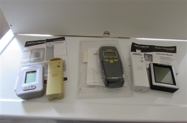 MOISTURE METER AND 2 ACURITE WIRELESS THERMOMETERS
