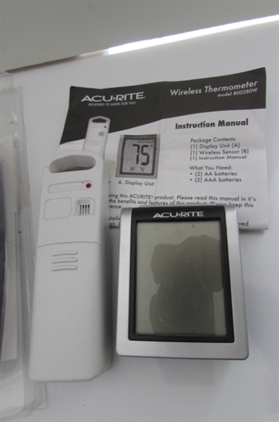 MOISTURE METER AND 2 ACURITE WIRELESS THERMOMETERS